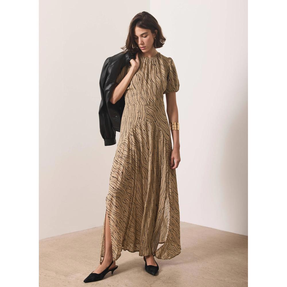 Mint Velvet Neutral Graphic Print Maxi Dress